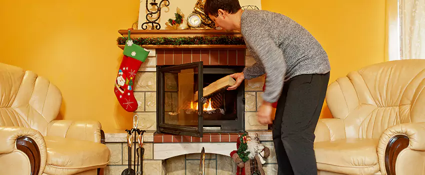 Rusted Metal Fireplace Restoration in Vincent, California